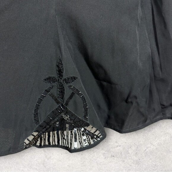 Revolve NBD Black Halter Dress Beaded Floral Size Medium Minimalist Capsule Boho - Picture 13 of 15